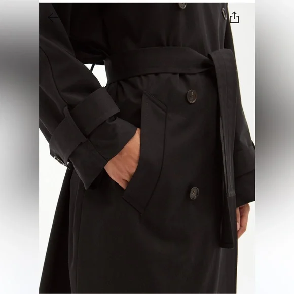 RAEY - BLACK TRENCH COAT - SIZE 4 US
